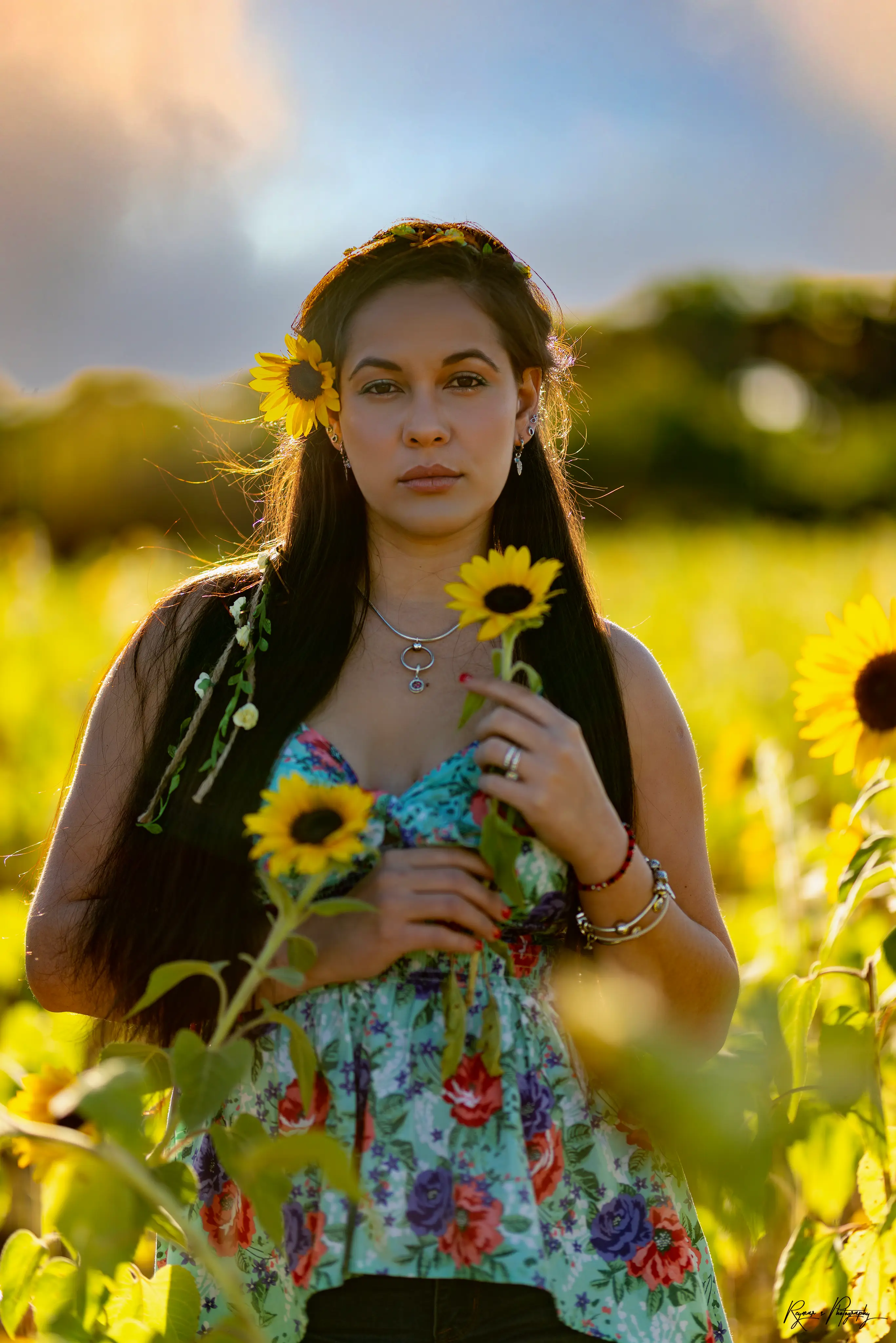 Mari with sunflowers